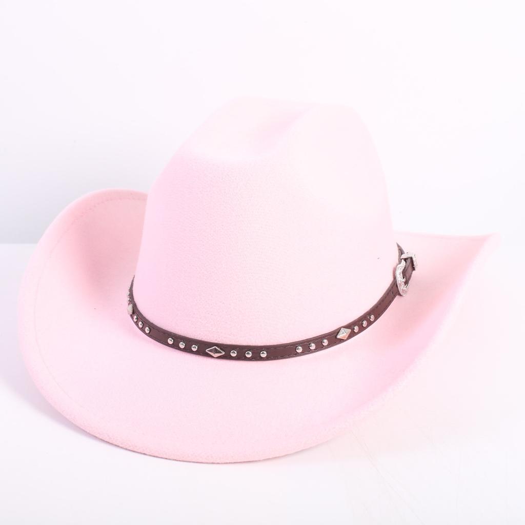 Popular European and American fashion OL style one-word cowboy hat men's and women's high-end top hat jazz hat felt hat