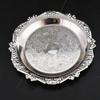 Artistic Iron Serving Tray Produced as Cake Stand or Fruit Dish with Retro Floral Pattern and Stable Base