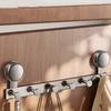 4/5/6 Hooks Suction Cup Door Hook Metal Waterproof Movable Clothes Hangers Rust-proof No Drilling Needed Towel Rack Wall Mounted