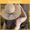 Straw Sun Hat With Large Brim And Foldable Design For Beach And Holiday Use