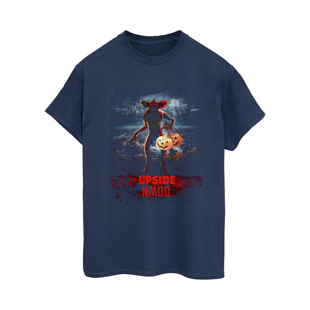 Netflix Womens/Ladies Stranger Things Pumpkin Upside Down Cotton Boyfriend T-Shirt