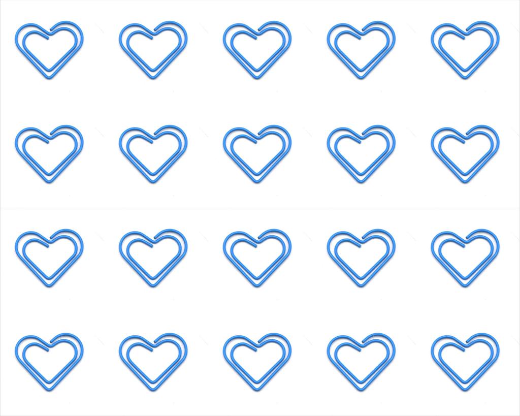 20pcs Color Love Paper Clip Metal Heart Shaped Back Needle Cute Special Shaped Office Paper Clip Binding Stationery