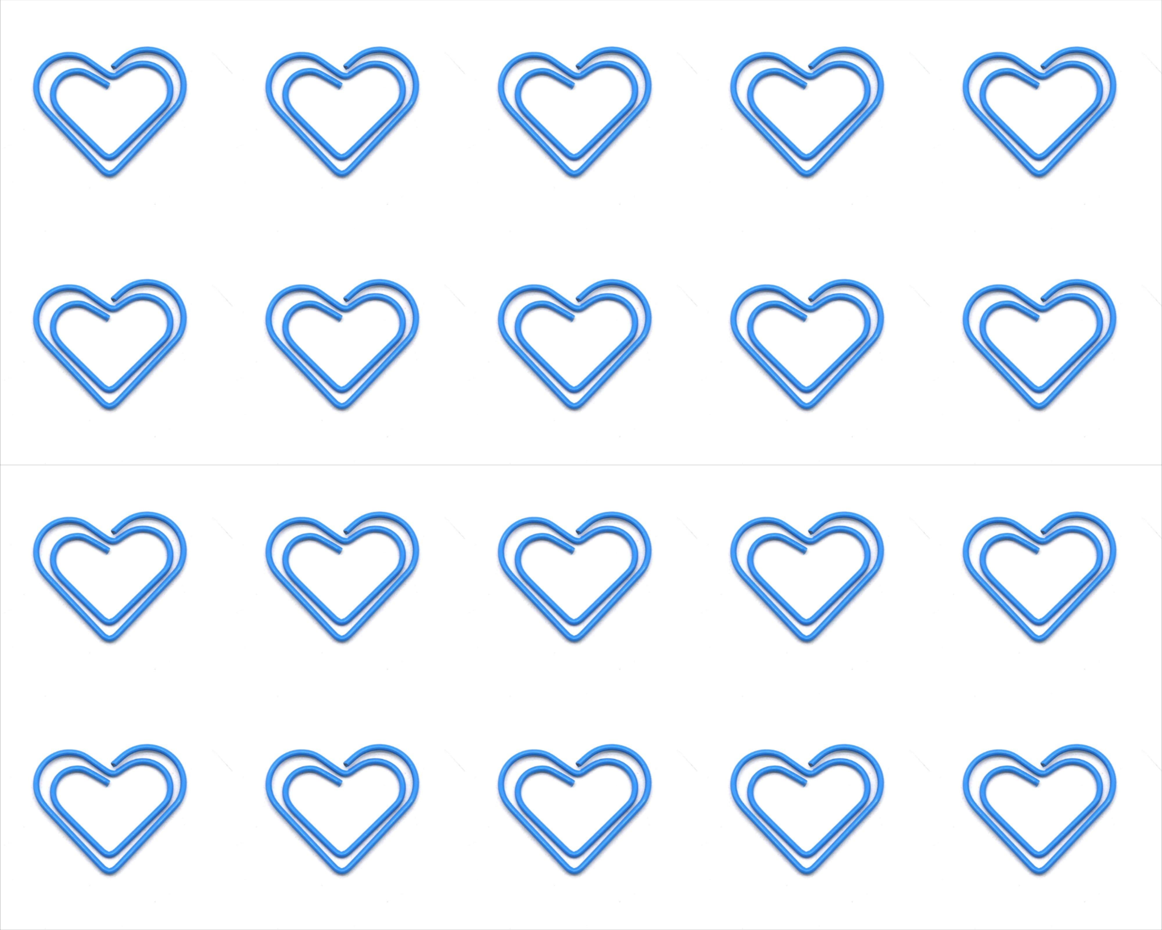 20pcs Color Love Paper Clip Metal Heart Shaped Back Needle Cute Special Shaped Office Paper Clip Binding Stationery