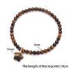 Natural Stone Bead Star-Shaped Pendant Bracelet, Suitable For Both Men And Women, Features Tiger Eye And Rose Quartz Beads, A Fashionable Accessory.