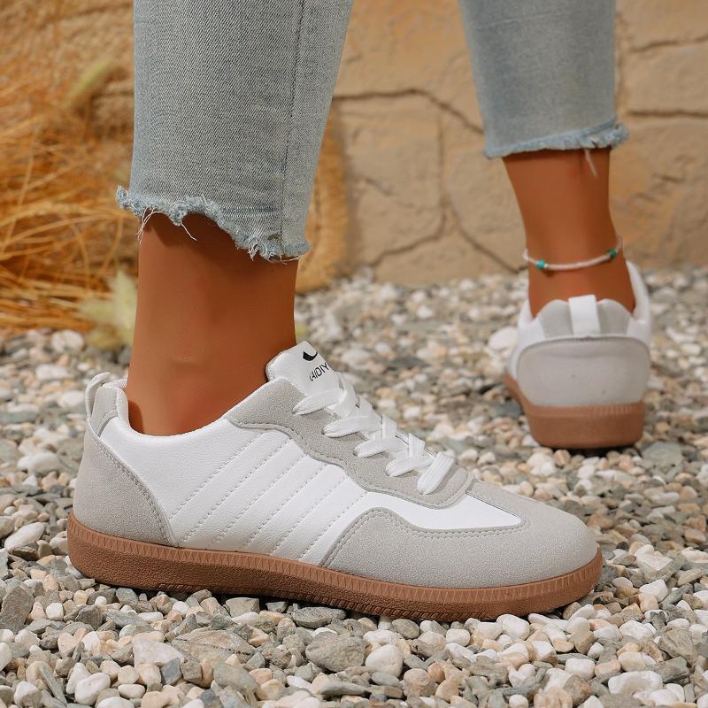 Fashion Women Flat Sneakers Spring and Autumn Fashion Mixed Colors Lace-Up Sport Shoes Comfortable Non Slip Casual Shoes Trainers Female