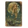 Vintage Mermaid Metal Tin Sign Red Hair Ocean Waves Bedroom Decor 20x30cm