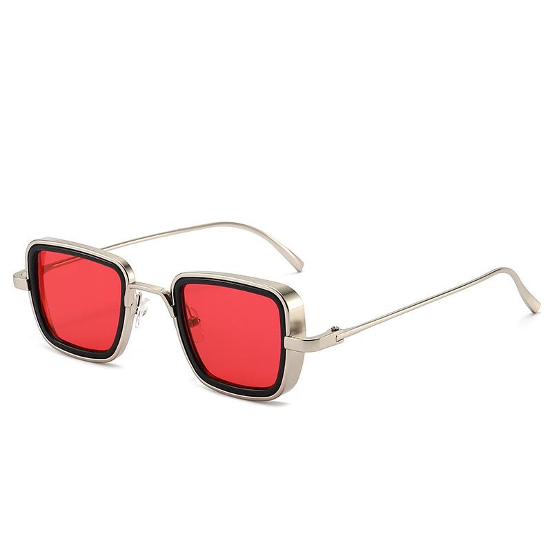 New Retro Oversized Metal Frame Sunglasses Unisex Trendy Square UV Protection Sunglasses 58157 красный