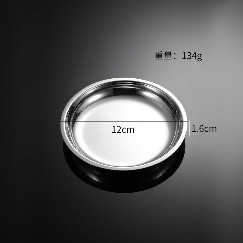 Flat 304 Stainless Steel Dining Sauce Plates Serving Dishes Sets Meal Tray Tableware Table Decoration Fruit Vegetables Kitchen