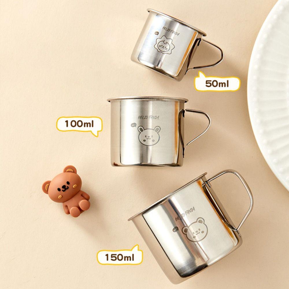 304 Stainless Steel Tea Milk Cup with Handle Children's Cup New Baby Milk Cup