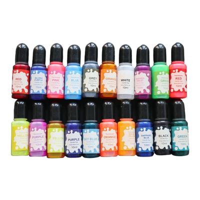 20 Colors Art Ink Alcohol Resin Pigment Kit for UV Resin Coloring Liquid Resin Concentrated Colorant Dye Ink Diffusion