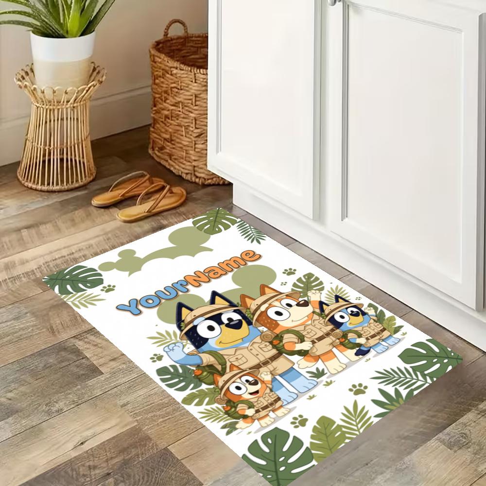 Bluey Customize Your Name Kitchen Rug Runner Rug Laundry Mat Hallway Entryway The Best Gift Choice