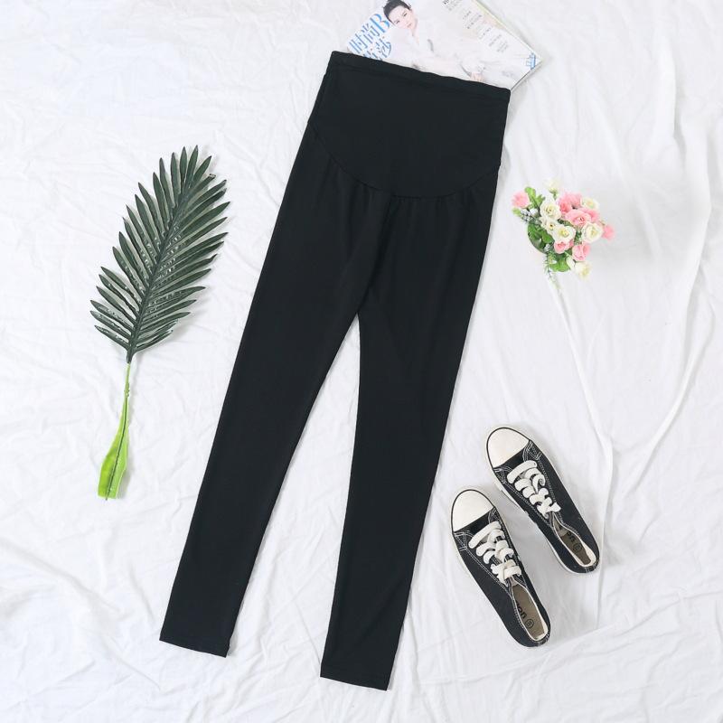 Adjustable Solid Color Maternity Leggings for Spring and Autumn