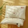 Gourd Pattern Cotton Linen Neck Pillow - Comfortable, Breathable, Pure White, Rectangular Low Pillow for All Seasons