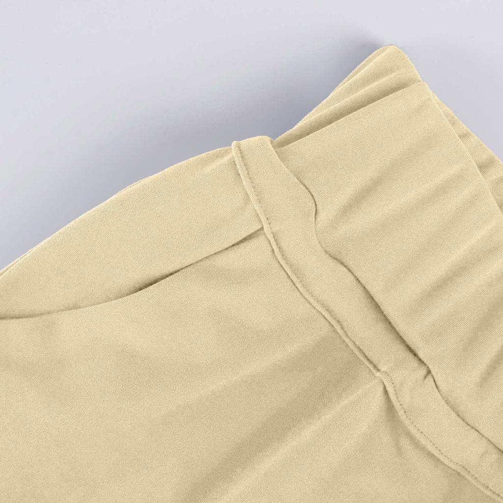 Women's Solid Color Casual Pants Elastic Waist High Waist Drawstring 7/10 Pants Athletic Casual Pants