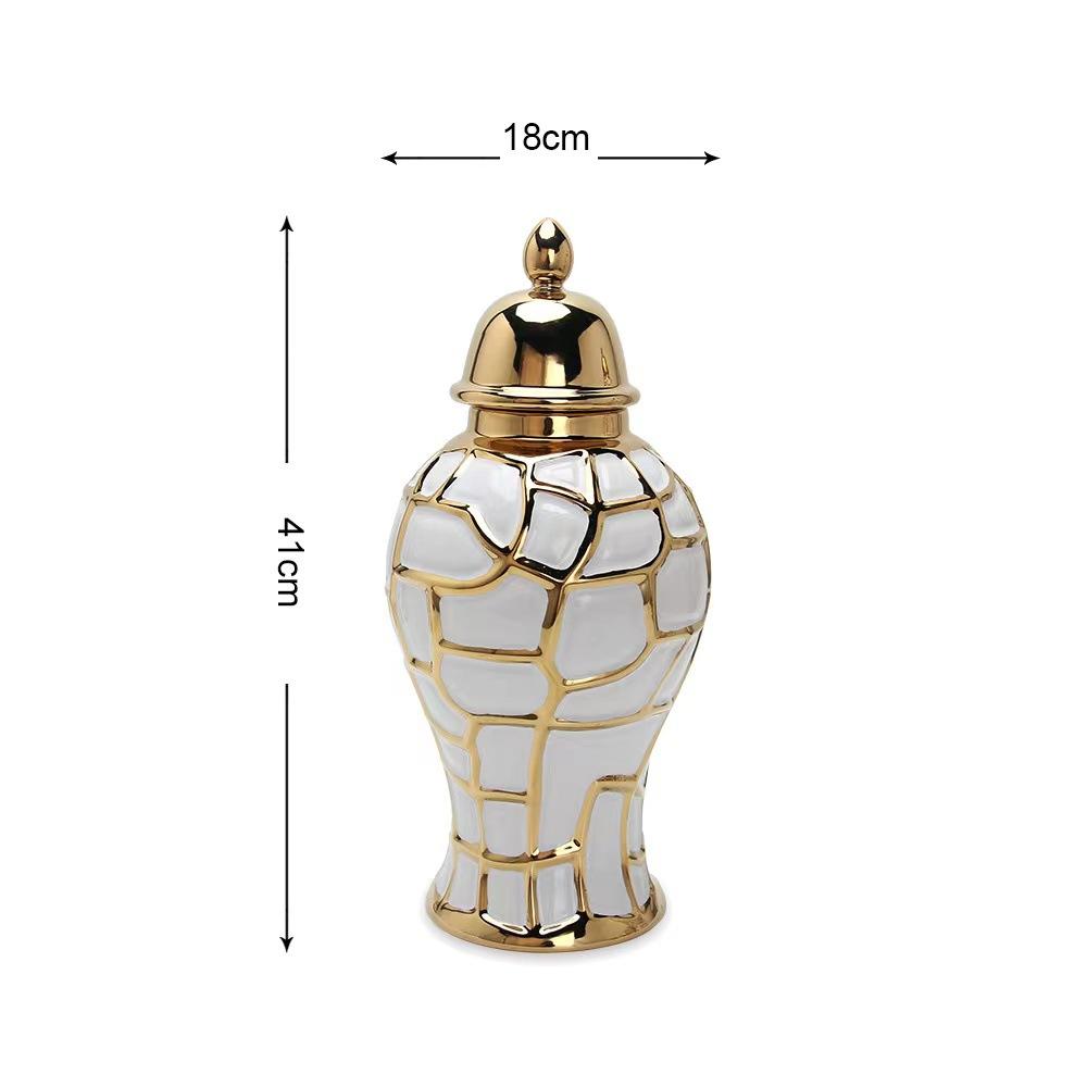 home decor vases Ceramic electroplated general jar Nordic flower vase handicraft decoration foyer soft decoration storage jars