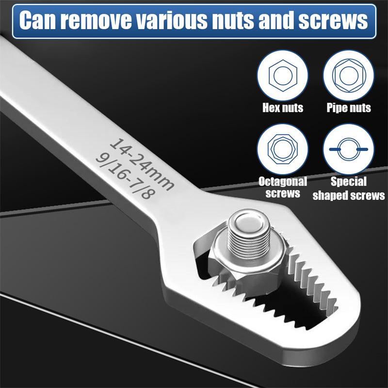 Universal Torx Wrench Double Head Ended Board Adjustable Torx Self-tightening Spanner Multi-purpose Hand Tool Car Riding Repair