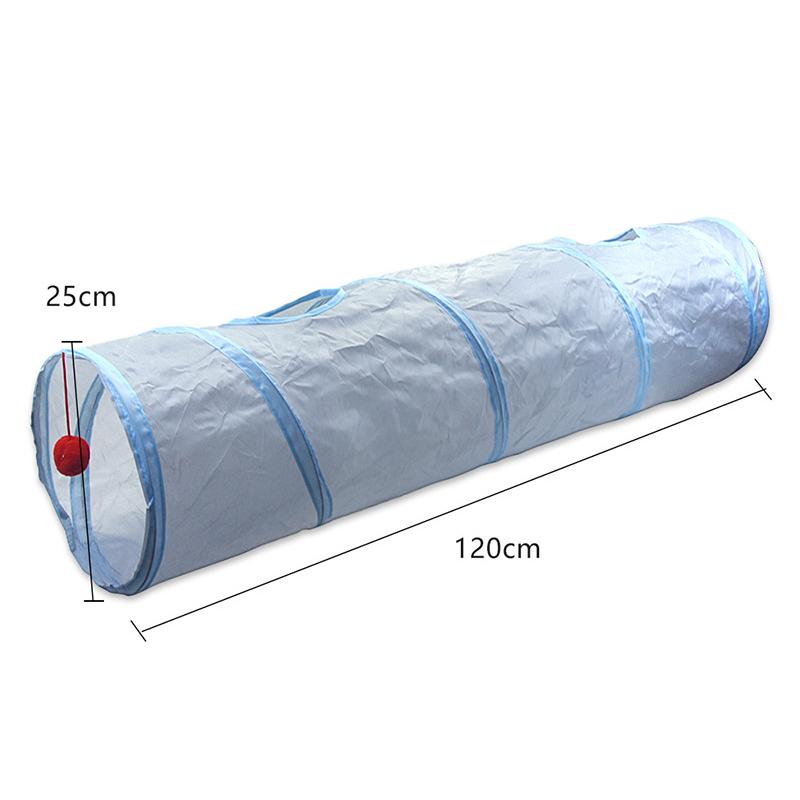 Cat Toys Gray 3-Way Foldable Pet Cat Tunnel Tube Toy Kitten Tunnel Toy with Peep Hole Pet Training Interactive Toy Tunnel Tube