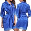 Popular Plus Size Sexy Ice Silk Lingerie Bathrobe - Style 3025