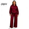 Athletic Set for Women Tracksuit 2 Piece Set, Long Sleeve Sweatshirt Wide Leg Sport Easy Care Machine Washable Sportswear Pants Lightweight