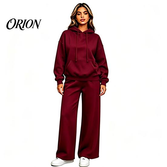 Athletic Set for Women Tracksuit 2 Piece Set, Long Sleeve Sweatshirt Wide Leg Sport Easy Care Machine Washable Sportswear Pants Lightweight