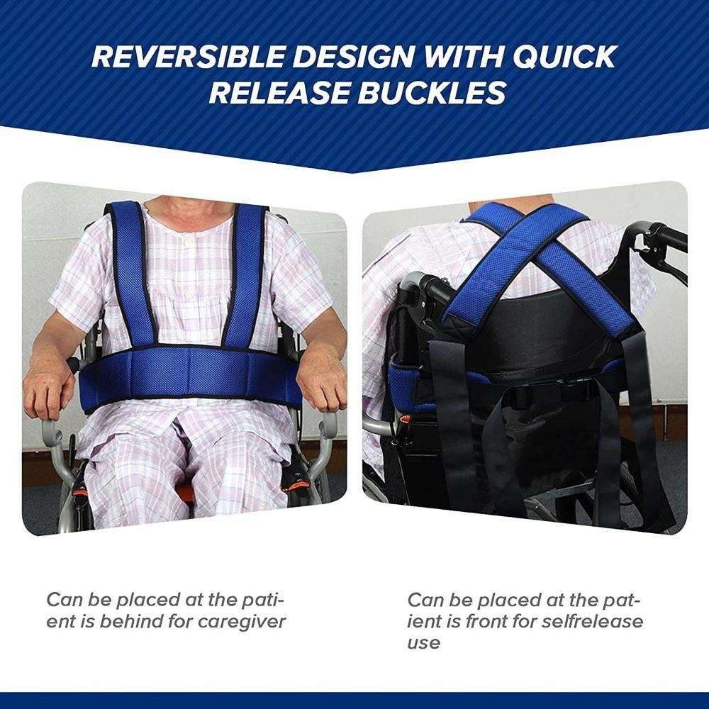 Breathable Mesh Wheelchair Safety Belt Non-Slip Adjustable Straps Fall Prevention Band Comfortable 360° Design Elderly Seat Belt