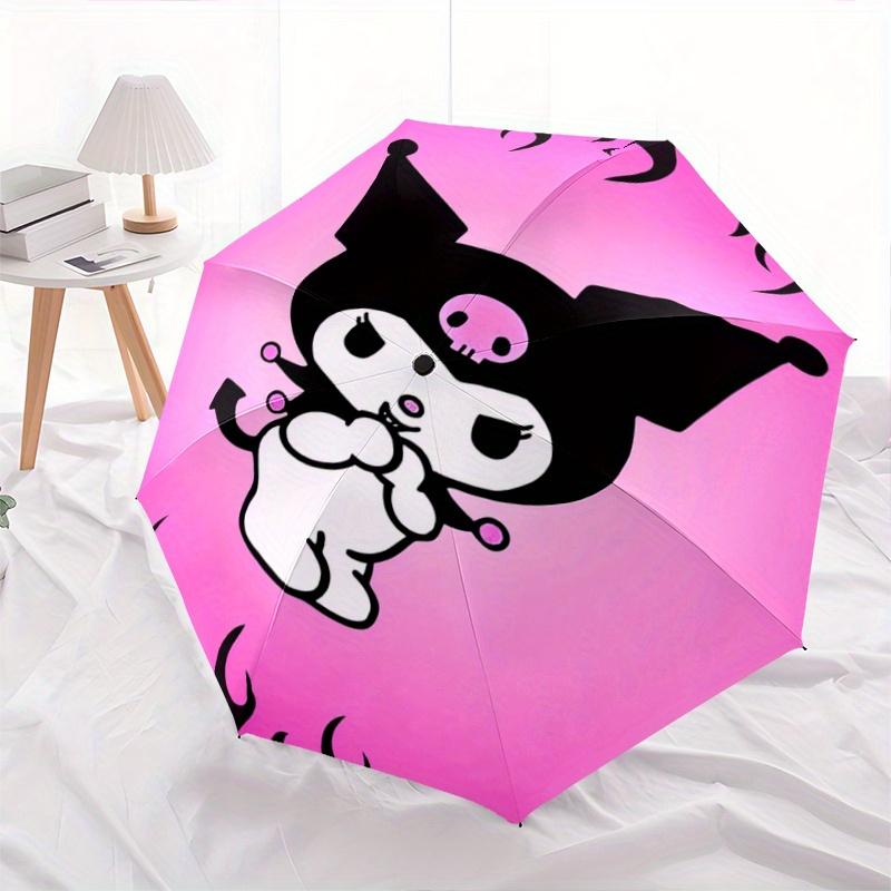 

1pc Cool Kuromi Sanrio Cartoon Umbrella, Portable 3-Fold Compact Umbrella, Suitable for Camping, Hiking and Travel, Ideal Easter Birthday Gift for Fam