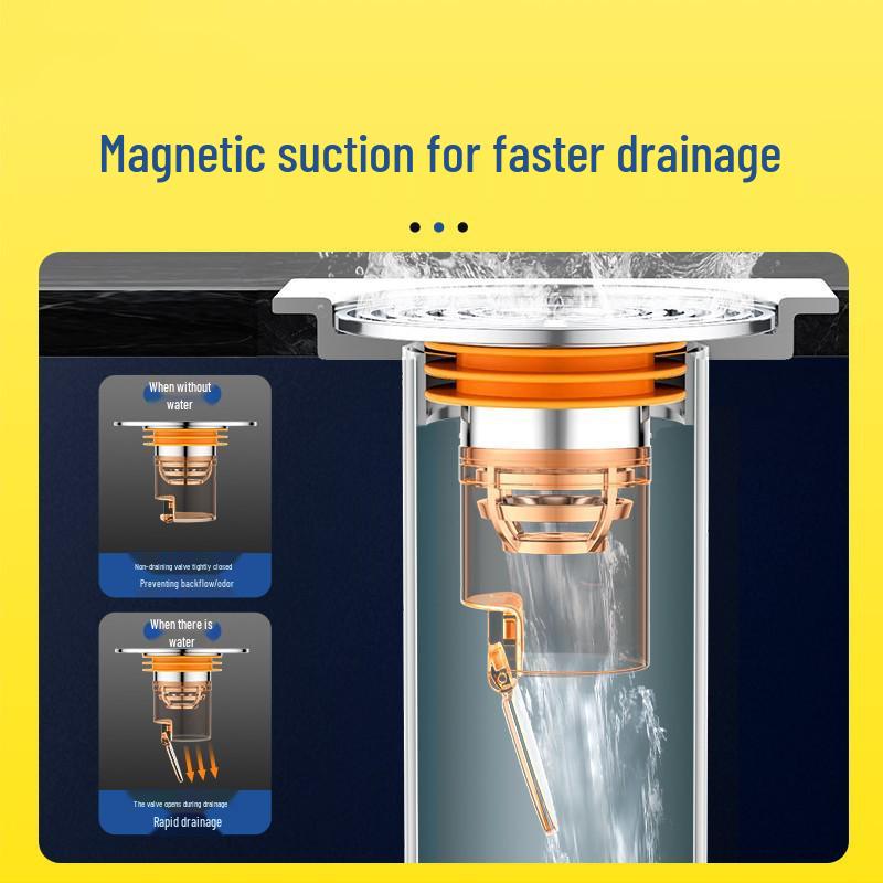 Bathroom Deodorizing Anti-Odor Floor Drain Cover - Copper Core, Insect-Proof, Sewer Safe.