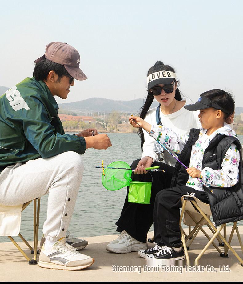 Mini Children's Fishing Rod Set with Hooks – Pocket-Sized Shrimp Rod for Kids