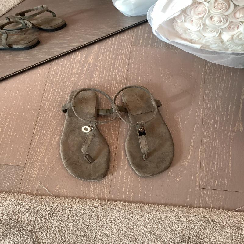 Fashion Beige Heeled Sandals Clear Shoes Slip-on Loafers Summer Women's Flip Flops Platform Soft Black Pearl Outside Elastic Band Girls