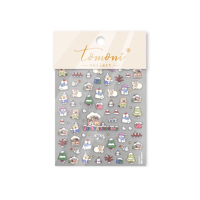 

Наклейки для ногтей Tomoni Snow House Cat - Популярный японский тонкий и прочный нейл-арт для детей.