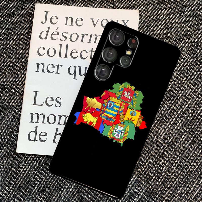 Belarus Flag Coat of Arms For Samsung Galaxy S24 S23 Ultra S22 S20 S21 FE S8 S9 S10 Note 10 Plus 20 Ultra Phone Case