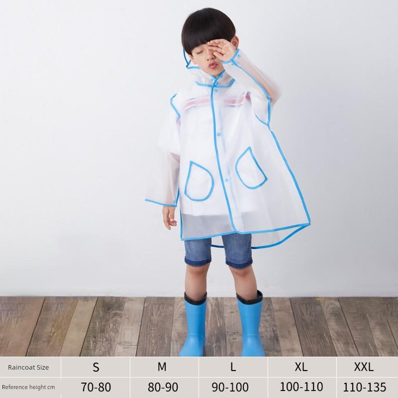Boy's Thin Cloak White Transparent Children's Raincoat