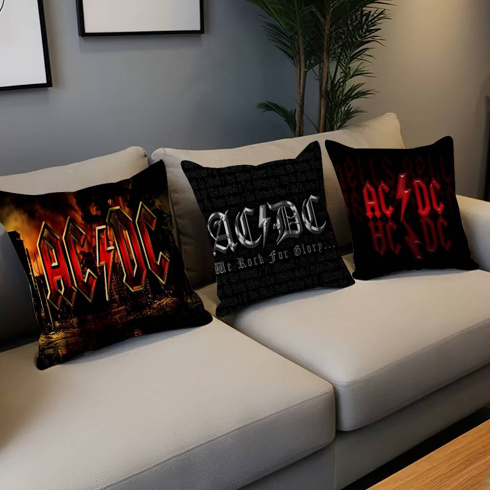 A-AC-DC Band Kissenbezug Auto Wurfkissenhülle Für Sofa Auto Weihnachtsgeschenk 40x40cm 45x45cm