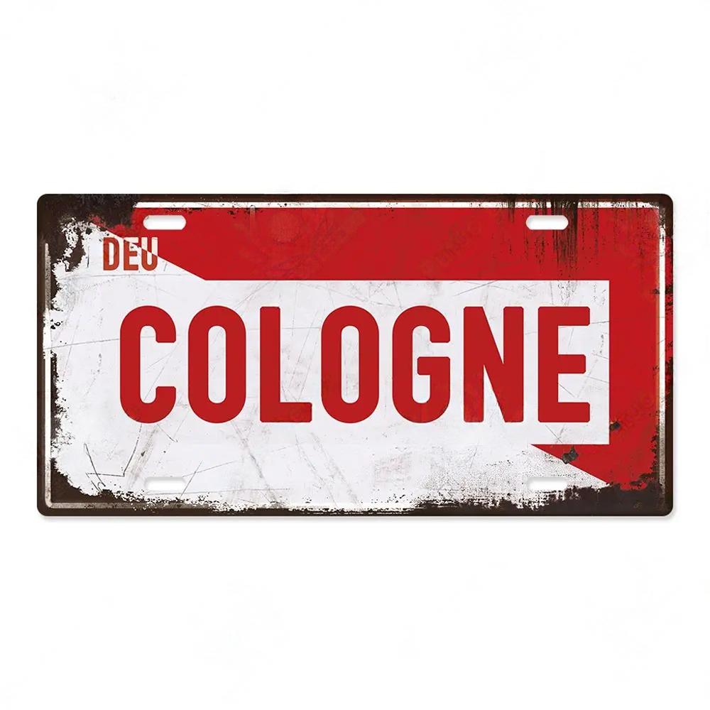 FJ Decors Germany City Metal Tin Signs Licenses Plate Plaque Metal Vintage Bar Pub Club Home Wall Decor