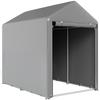 Garden Shed, Waterproof, 2 Compartments, Roll-Up Zipper Door, 120 x 179 x 165 cm, Light Grey