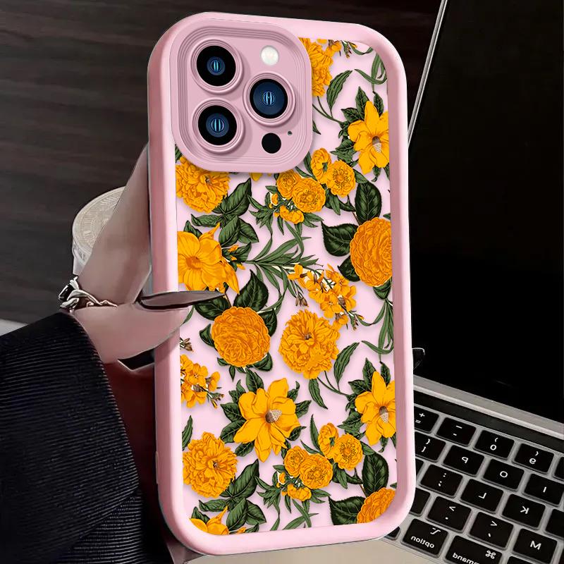 Beautiful Sunflowers Case for iPhone 17 Air 16 16E 15 14 13 12 11 Pro Max X XS X S Max XR SE 2020 SE4 7 8 Soft Silicone Cover