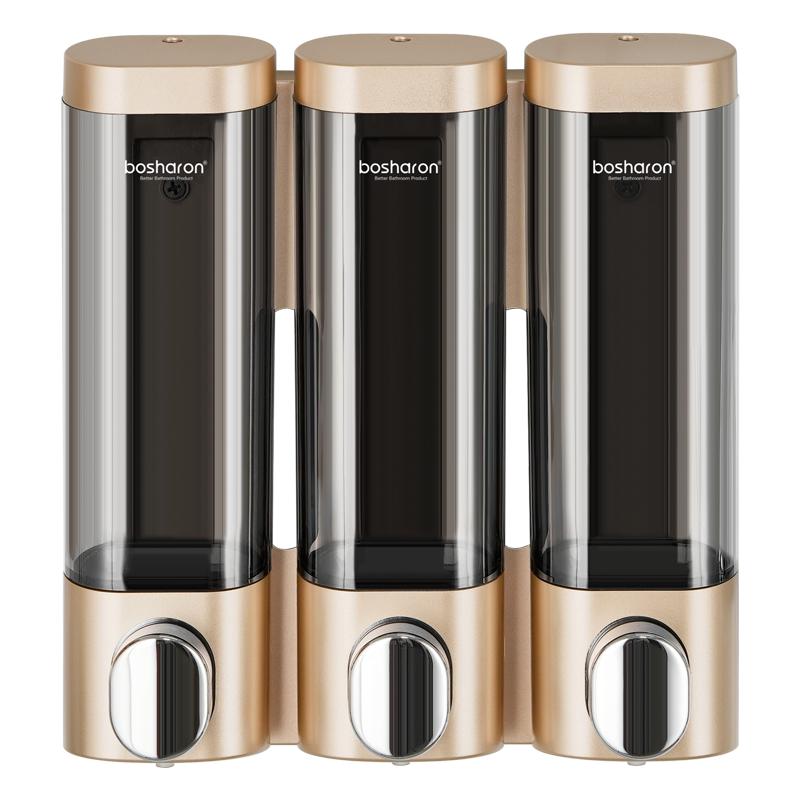Gel Dispenser Wall Mounted Shampoo Soap Shower Dispensers Manual Abs Hotel Bathroom Soap Dispenser Chrome Bathroom Accessories