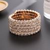 Rhinestone Elastic Arm Bracelet for Bride's Hand - Multi-Row Performance Jewelry B330