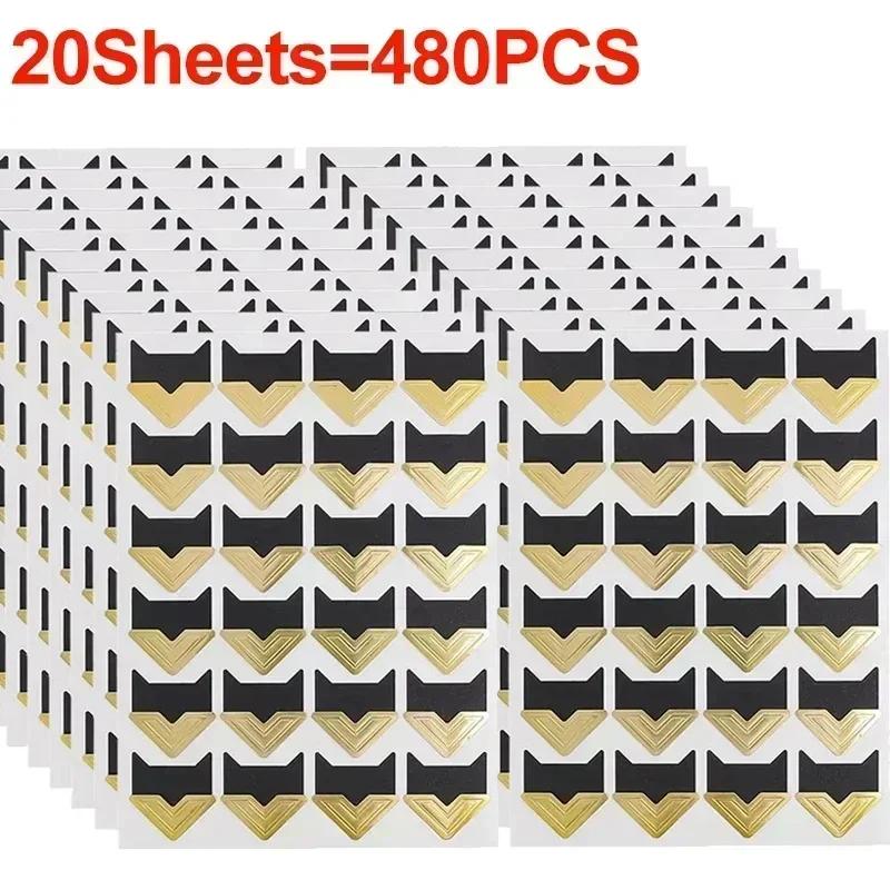 24-480pcs Self Adhesive Picture Journal Photo Album Stickers Vintage Frame Corner Sticker DIY Kraft Paper for Scrapbooking Decor