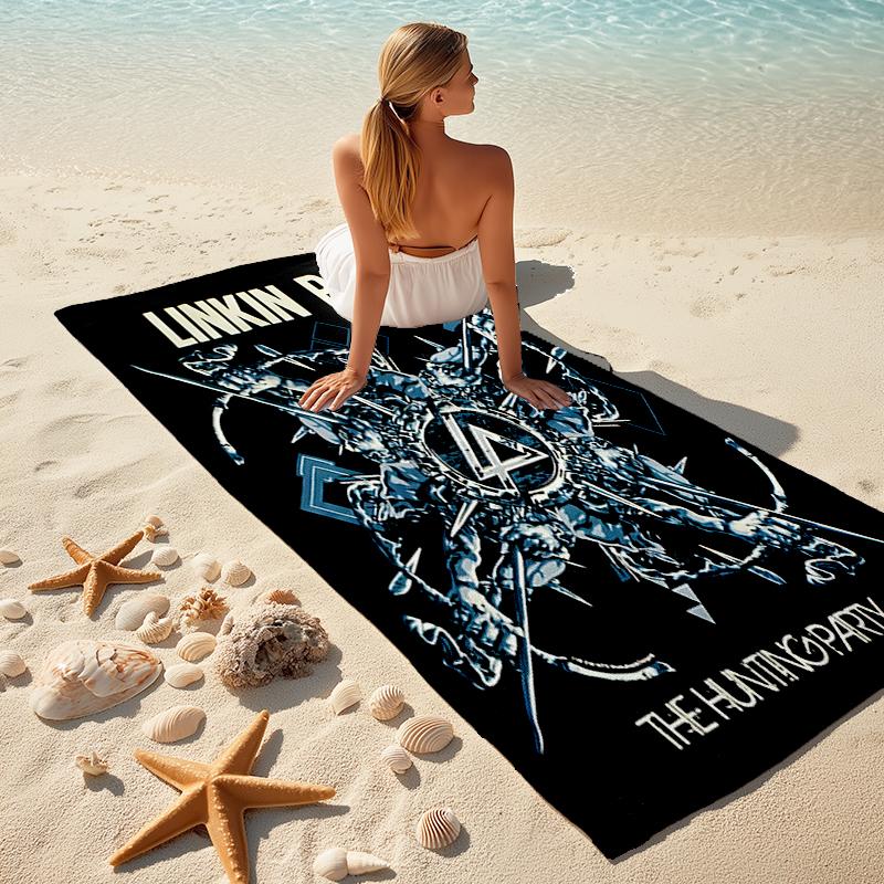 1pc Linkin Park1 Beach Towel, Comfortable and Thick, and Swimming/Bath/Picnic/Camping Towel, Suitable for Seaside Beaches