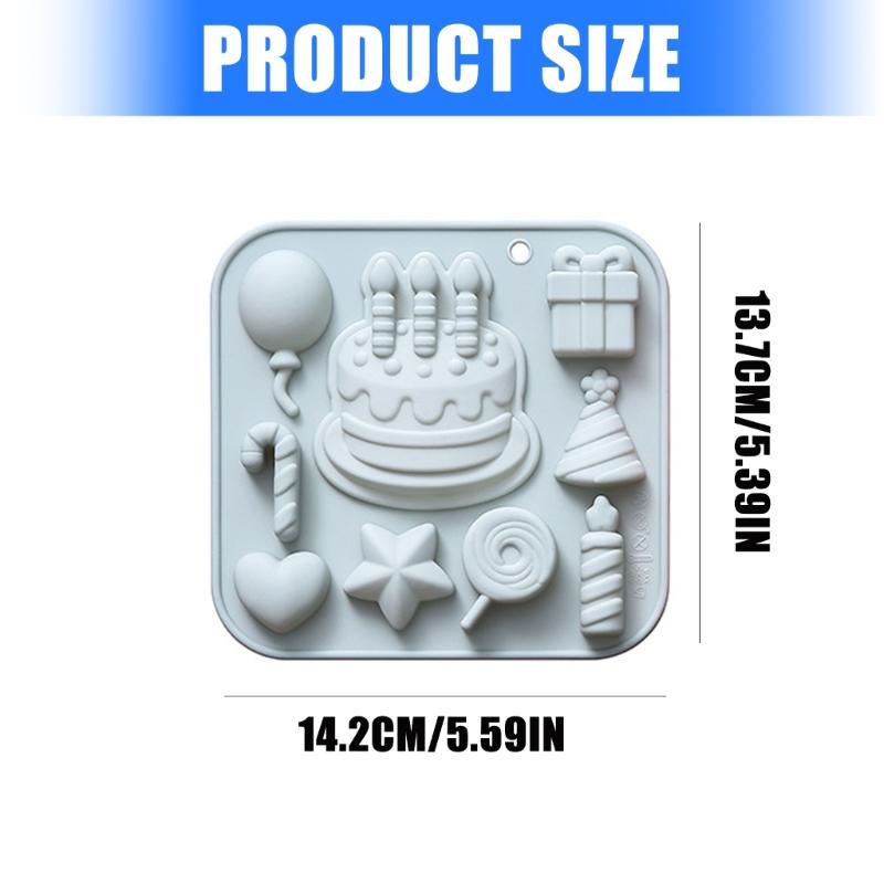 Creative Silicone Baking Mold with Balloon Candle and Cake Decorations for Fun Celebration and Simple Release
