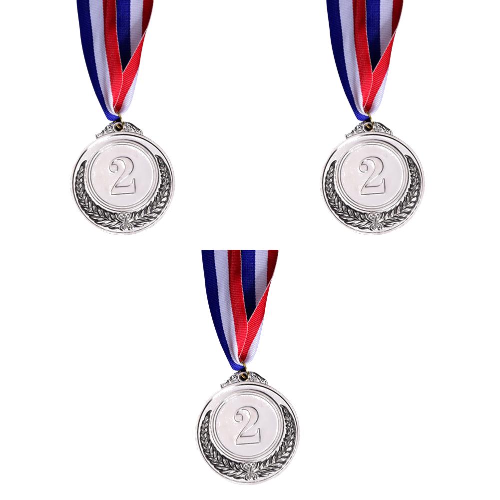 1-3pcs 5cm Gold Silver Bronze Metal Award Children Medal Winner Reward Football Competition Prizes with Neck Ribbon for Outdoor