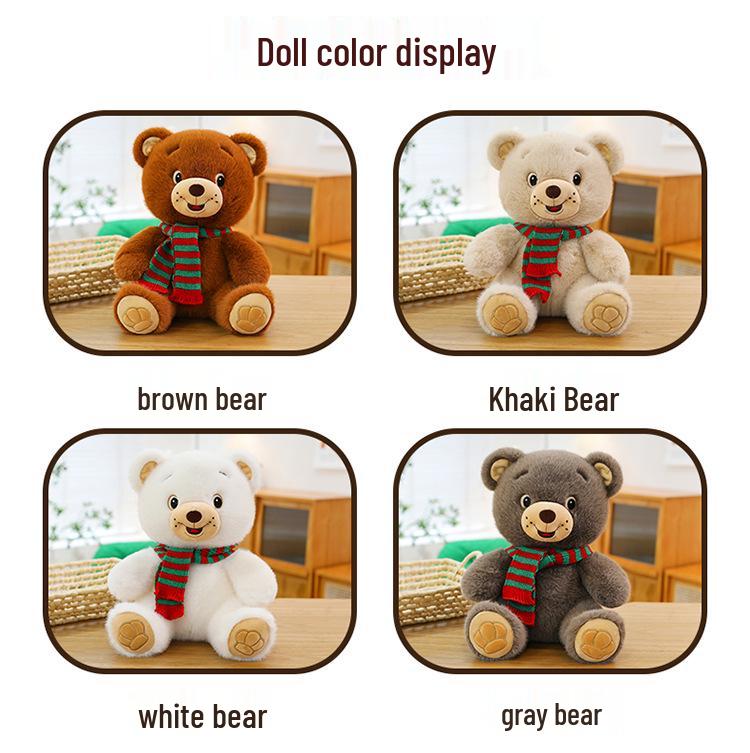 Adorable Teddy Bear Plush with Scarf - Perfect Gift for Girls