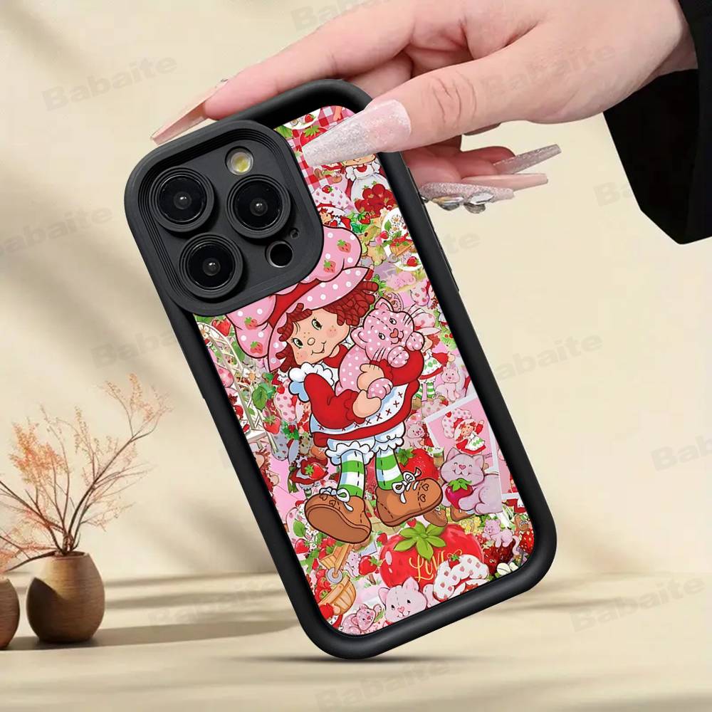 Girl Pink Strawberry S-Shortcake TPU Phone Cover For Iphone 17 16 15 14 13 12 11 Pro Max Plus Case Cover