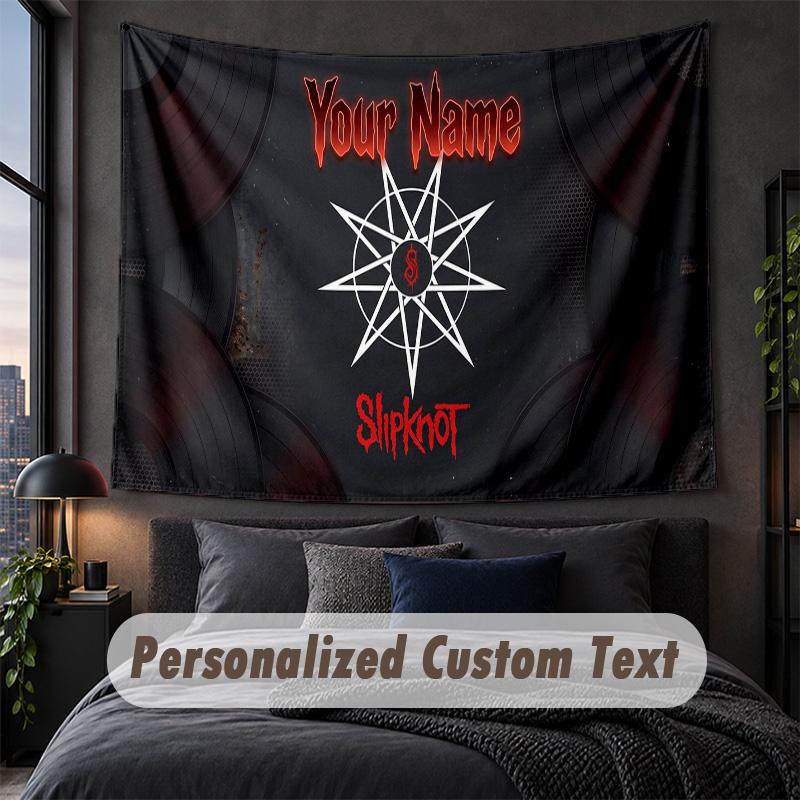Arazzo Personalizzato con Nome Testo, Appeso Decorativo da Parete Slipknot, Arazzo Sfondo per Casa Camera da Letto