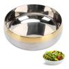 Large Serving Bowl SUS304 Stainless Steel 380ml Gold Rim Decorative Fruit Bowl for Entertaining Entryway Table Home Decor