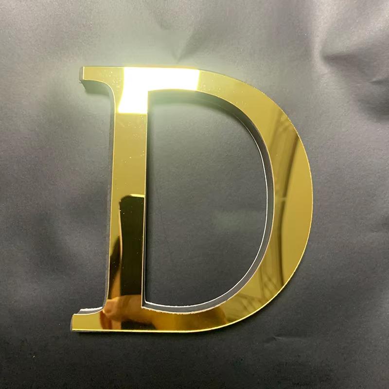 10cm Gold 26 English Letters DIY 3D Mirror Acrylic Wall Stickers, Home Retro Wall Art Decor For Party Wedding Christmas