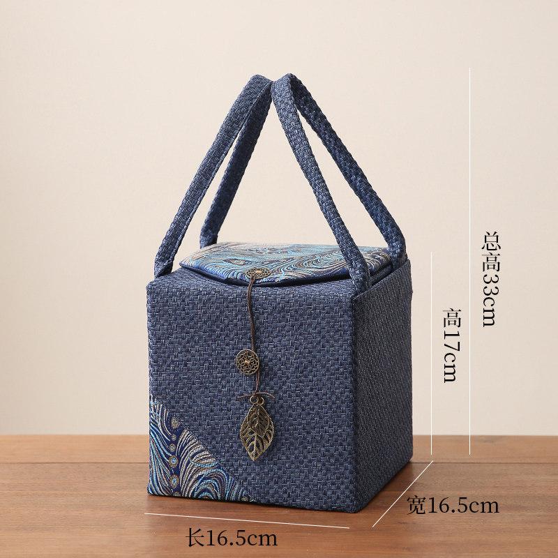 

Portable Vintage Rattan Tea Can Gift Box Single Double Can Empty Packaging Box Multi Functional Universal Hand Carry Gift Case Other
