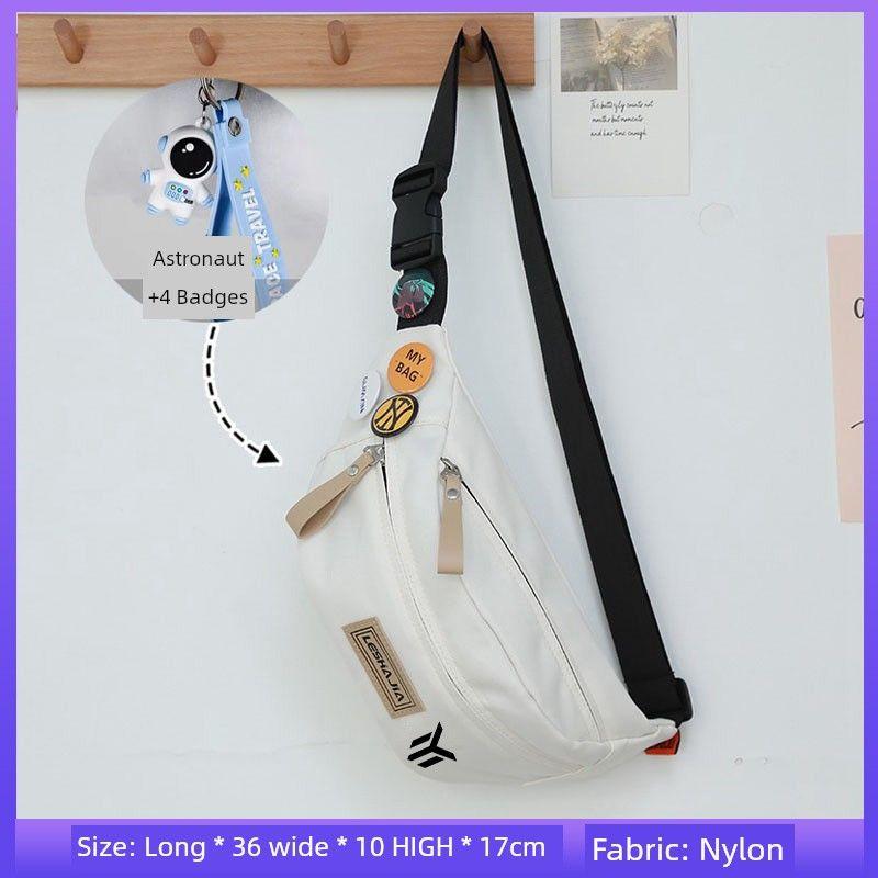 

Nyck Joint Name Trendy Brand Shoulder Bag Chest Bag Men Crossbody Men s Mobile Phone Waist Bag Women s Sports Casual Summer New Arrival 1052-White Upgrade + Astronaut and Badge