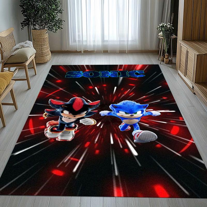 Retro S-Sonic Cartoon Games Living Room Non-Slip Area Rug Soft Carpet for Bedroom Kids Playroom Sofa,Home Decor Doormat Gift 40x60cm